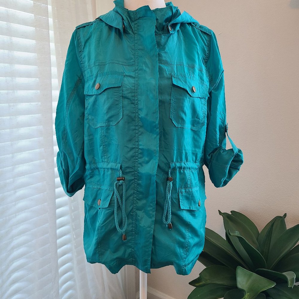 Fashion Nova Turquoise Windbreaker NWT